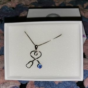 Aoboco stethoscope sapphire necklace